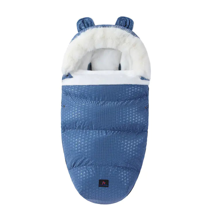 Thickened Fleece Baby Sleeping Bag with Fur Collar