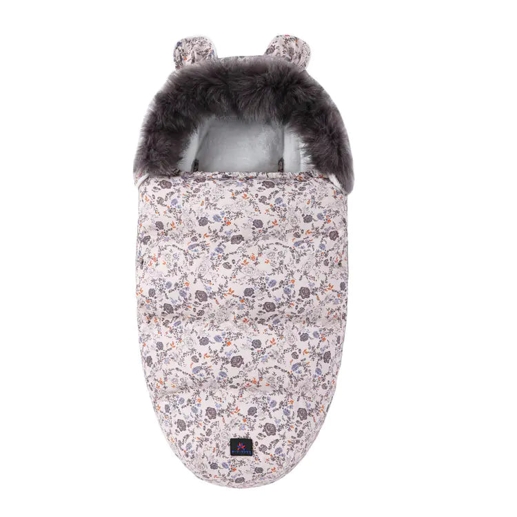Thickened Fleece Baby Sleeping Bag with Fur Collar