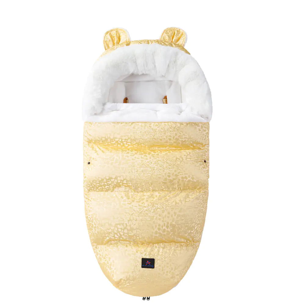 Thickened Fleece Baby Sleeping Bag with Fur Collar