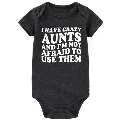 I Have Crazy Aunts Best Baby Bodysuits Gifts Gray 3-6 months