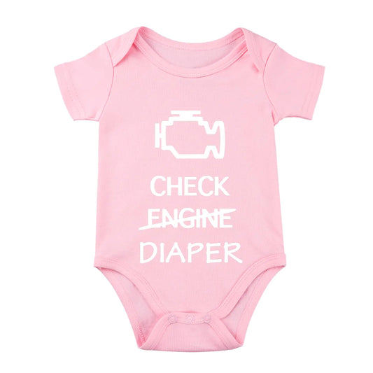Check Engine Diaper Baby Bodysuit Baby Mechanic Outfit